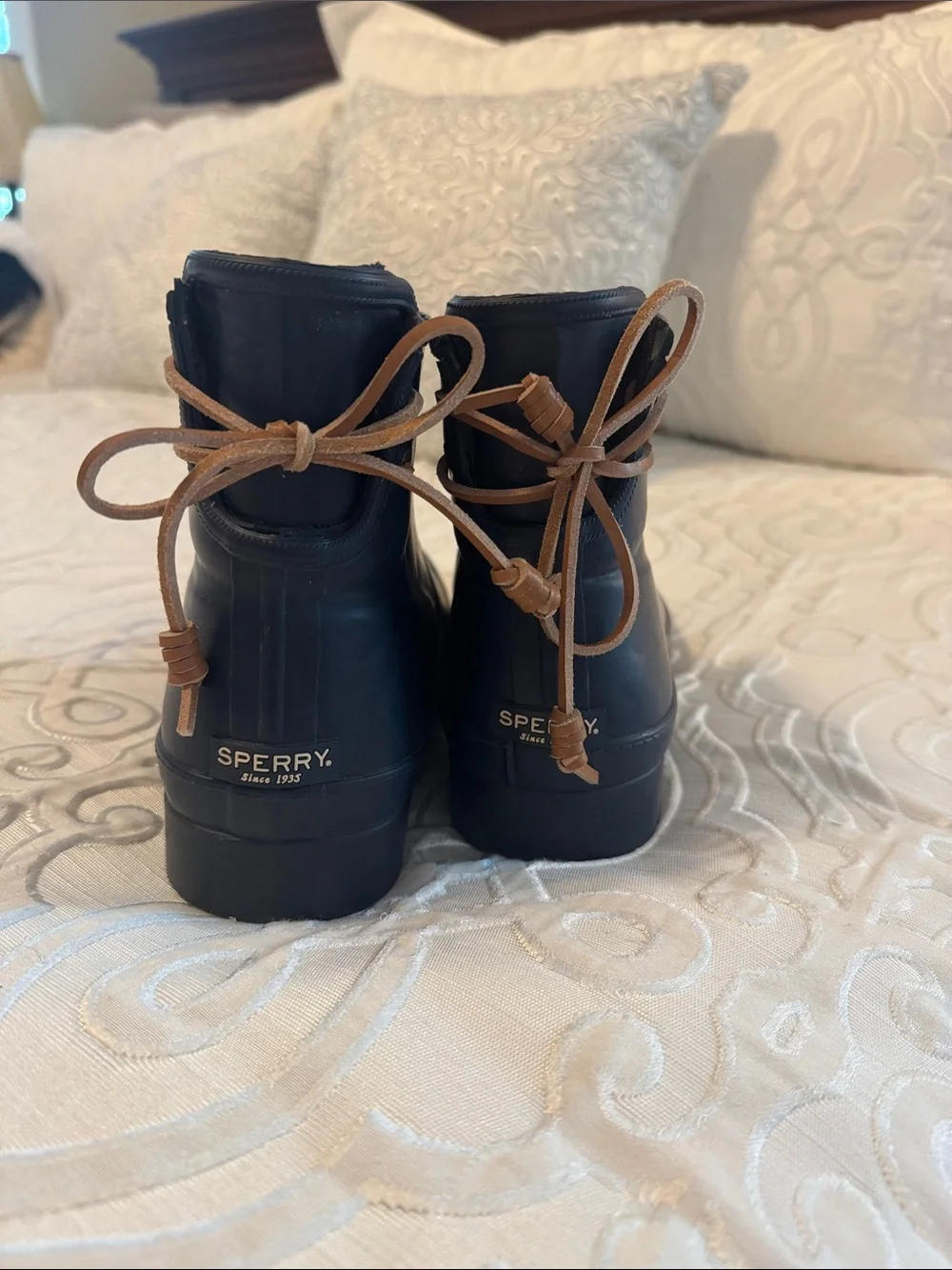 Sperry Navy Waterproof Rubber Ankle Boots